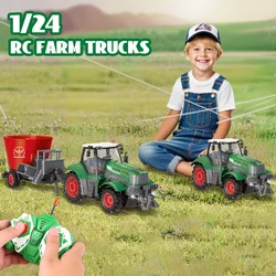 Tractor agrícola de control remoto RC 1/24 para niños