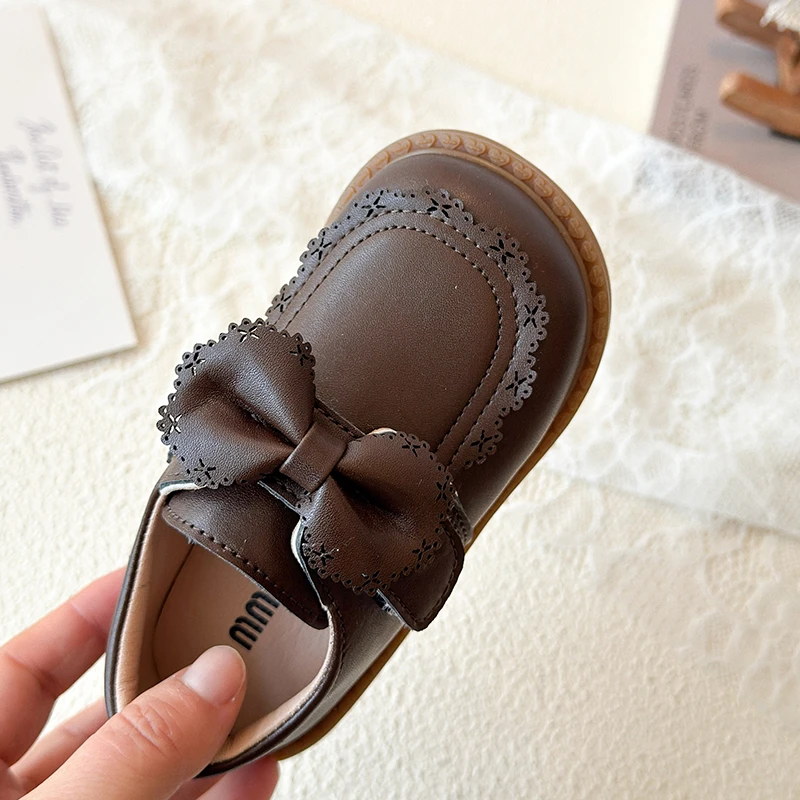Zapatos de piel con lazo para niña – Estilo retro antideslizante - imagen 4