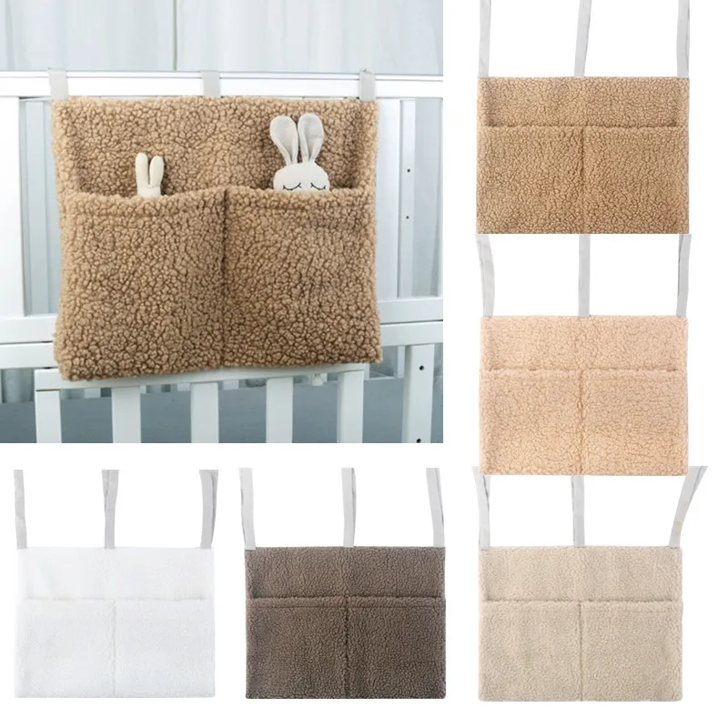 Organizador colgante de felpa para cuna – Bolsa infantil con bolsillos