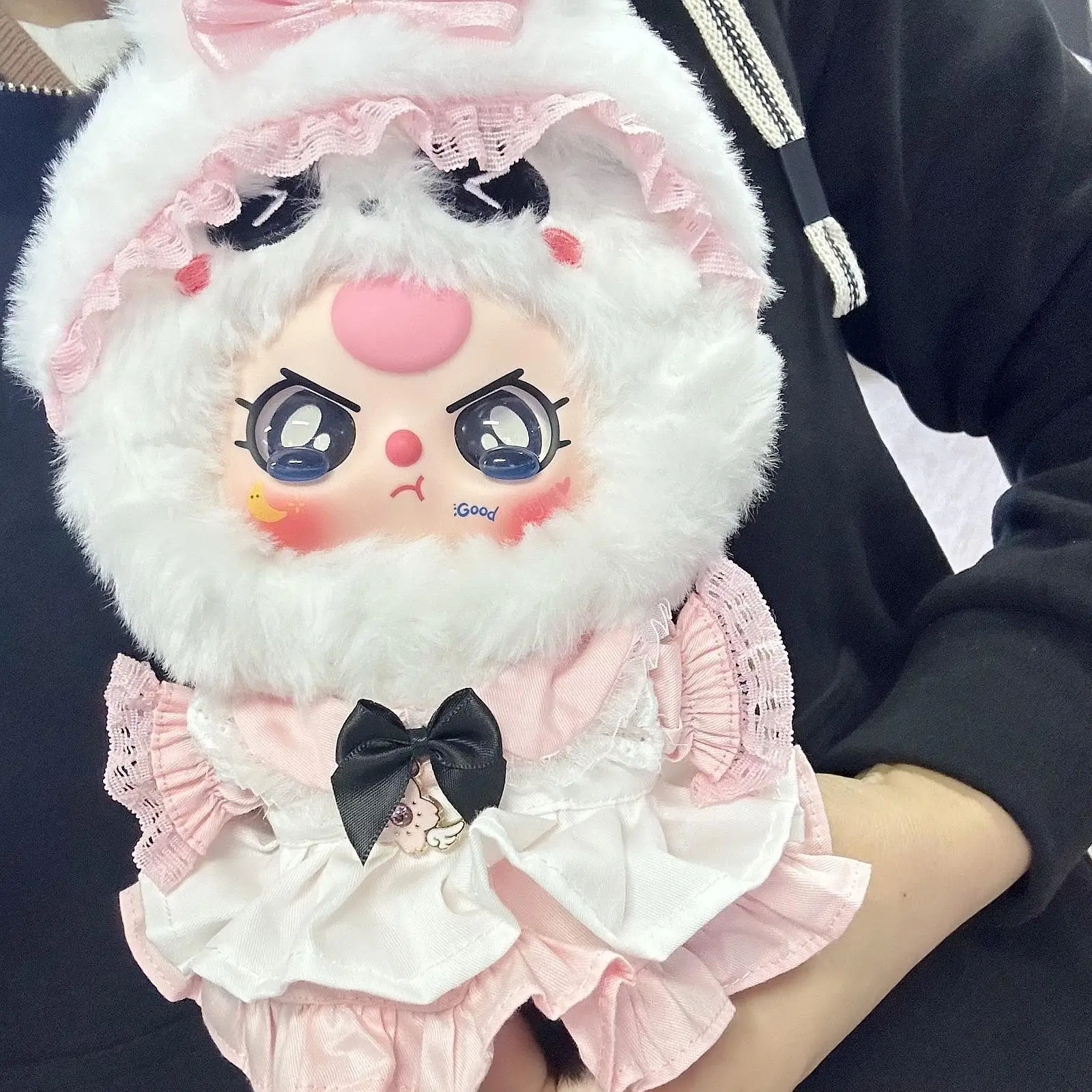 Disfraces de vestido de muñeca de peluche, con diadema, juguete de muñeca DIY, ropa de muñeca bonita y cómoda, falda de muñeca para muñeca de 20cm