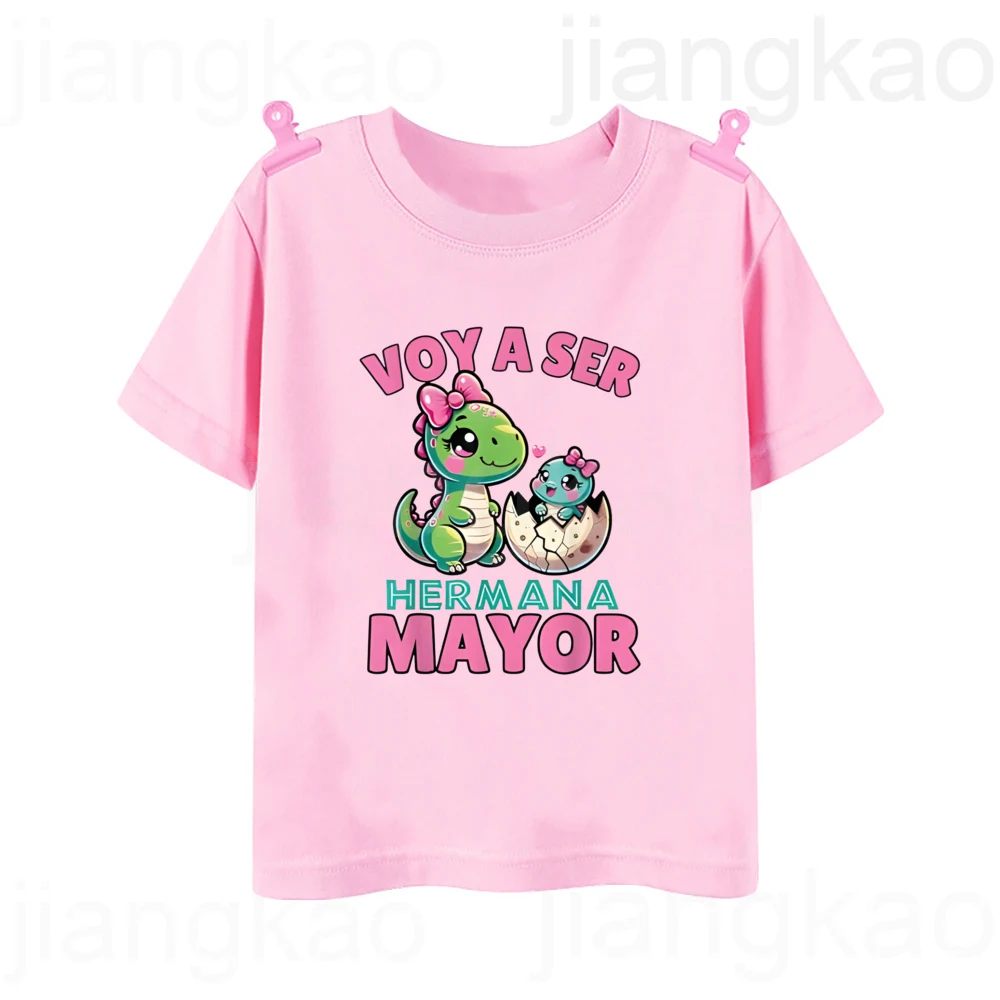 Camiseta con estampado de I Will Become A Sister para niños, camiseta de anuncio para embarazadas, camiseta de manga corta para niñas, ropa de verano para niños, Tops - imagen 3
