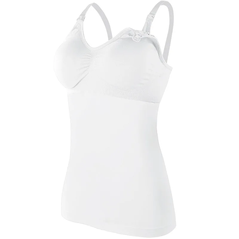 Camisola de Lactancia de Maternidad de Tirantes Largos: Cierre de Broches Delanteros, Copas de Cobertura Total, Sujetador Incorporado, Soporte para la Lactancia Posparto - imagen 5