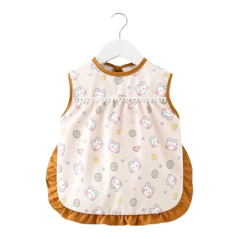 Babero impermeable M76C para niños pequeños con correa ajustable atada, delantal alimentación tela suave resistente a las - imagen 5
