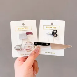 Pinzas para el pelo con diseno cuchillo - Horquillas divertidas