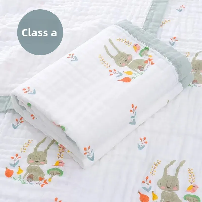 Toalla de baño de gasa, manta infantil Xia Liang, abrazada por seis capas de mantas para recién nacidos de ala ancha de alta densidad - imagen 2