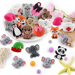 Kovict Cuentas de Silicona Animales 3D para Joyeria DIY