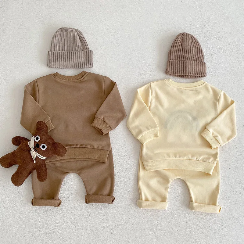 Conjunto de sudadera y pantalones arcoíris de algodón para bebé - imagen 4