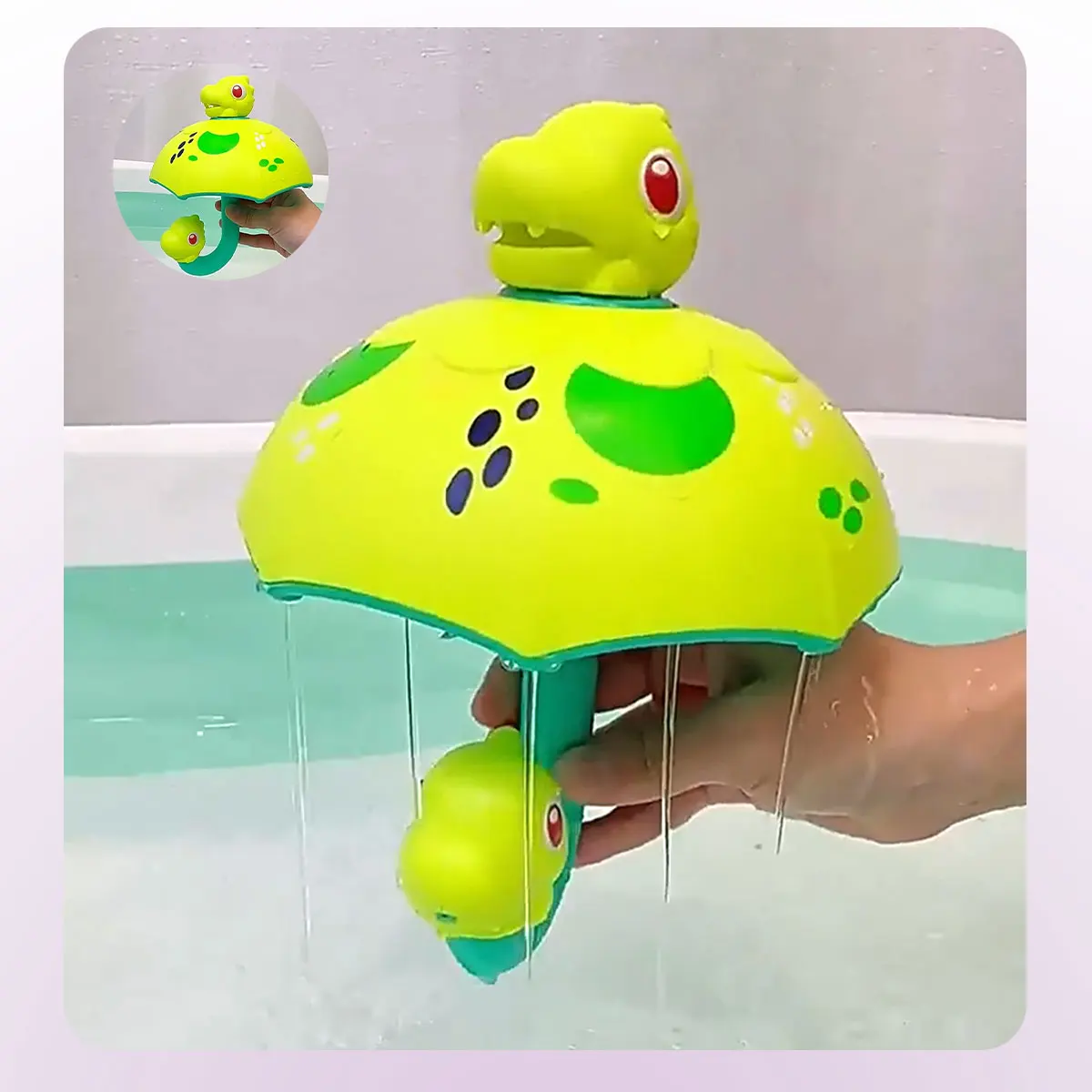 Paraguas de seta de dinosaurio, juguete de baño para bebé, bonito paraguas de pulverización de agua para natación, juguete de ducha al aire libre para niños, juego - imagen 3