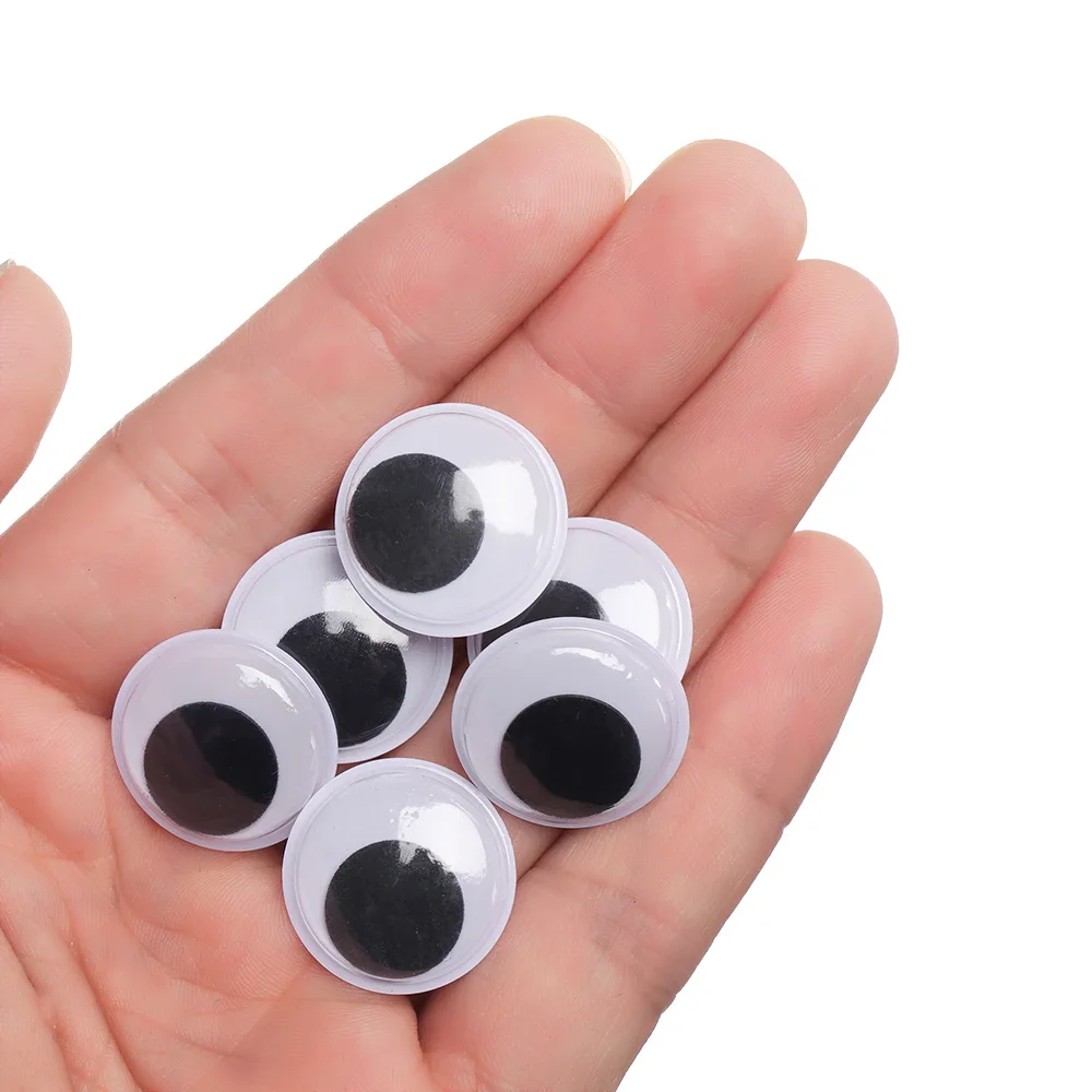 Ojos de dinosaurio para hacer títeres creativos, accesorios muñecas, no autoadhesivos, juguetes peluche, DIY, negros, 100 piezas - imagen 4