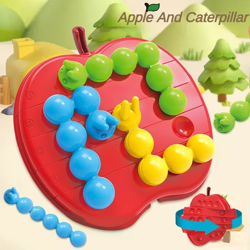 Caterpillar comiendo Apple juego de rompecabezas interactivo para padres e hijos juguete para el aprendizaje temprano divertido regalo de entrenamiento de pensamiento lógico - imagen 4