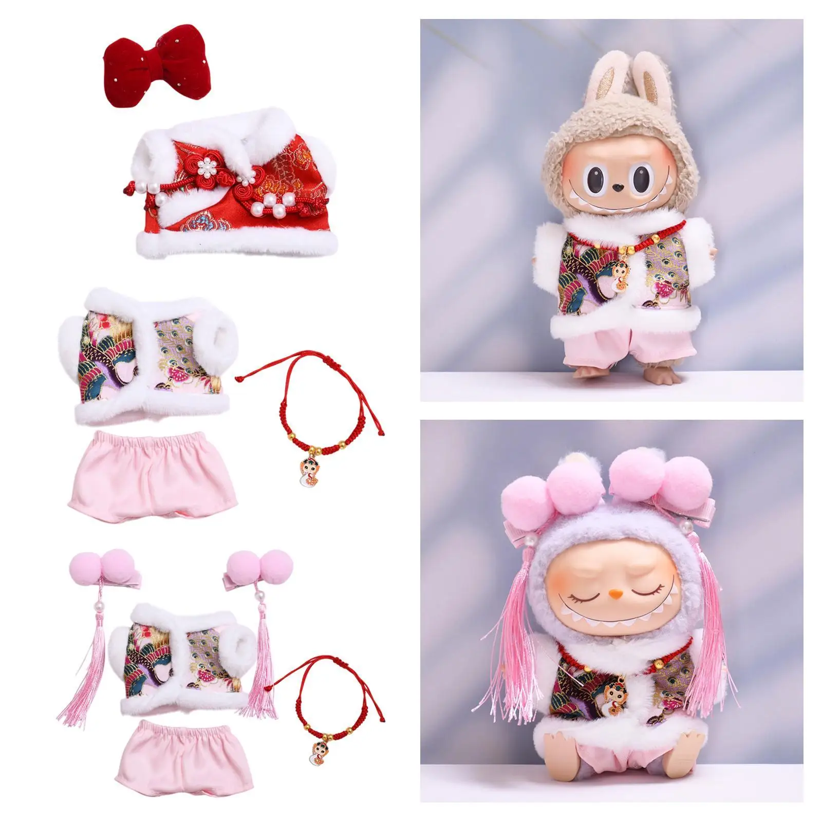 Doll Clothes Outifit,New Year Tang Suit Photo Props Costume Accessories,Fashion Cute Clothes Suit,Dress up for 6.69inch Doll