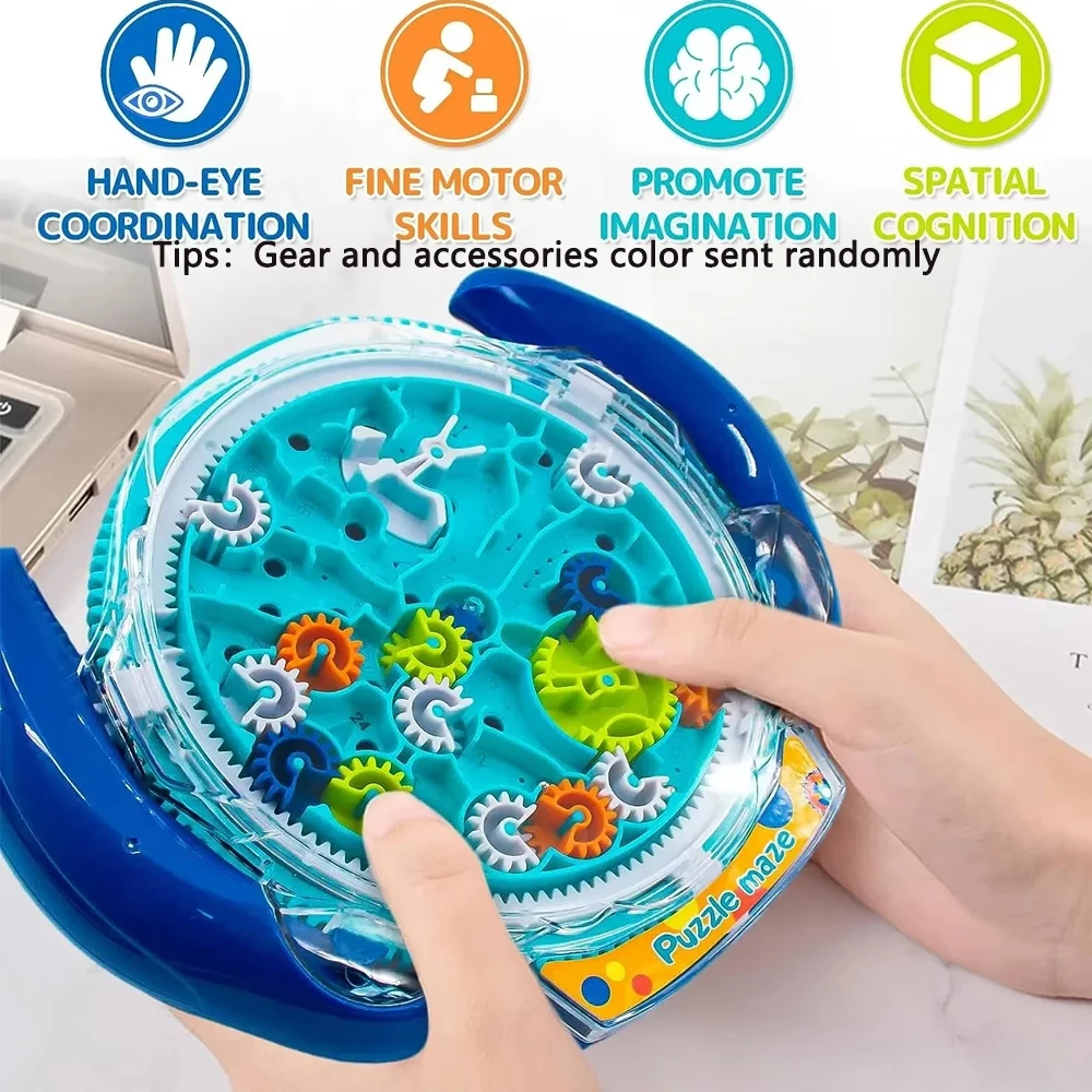Laberinto de rompecabezas creativo 3D, rompecabezas mágico transparente, cubo de velocidad, bola rodante, laberinto mágico OVNI, juguetes para niños, juguetes para aliviar el estrés