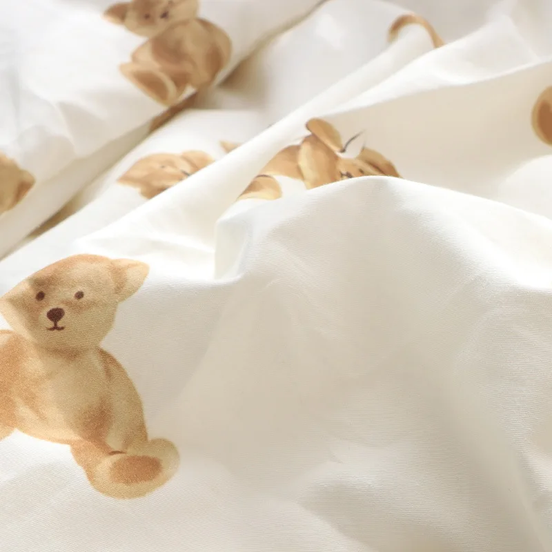 Juego cama cuna bebé de algodón suave con estampado oso - imagen 3