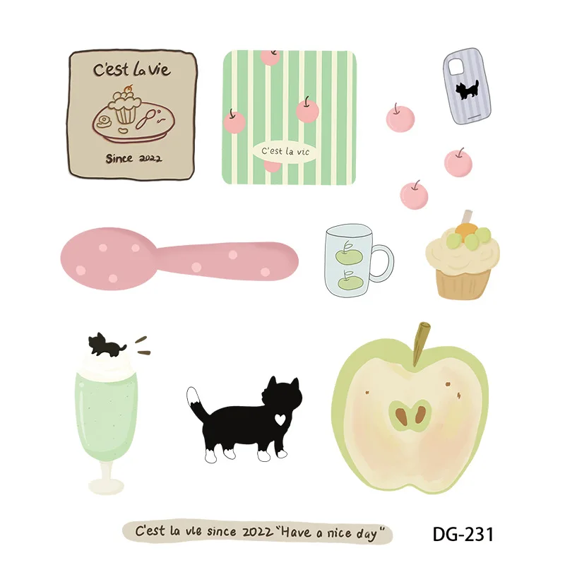 1 hoja de pegatina de gelatina para ordenador portátil, decoración de tarjetas de papel para Ipad, pegatinas bonitas, suministros de arte Kawaii - imagen 4