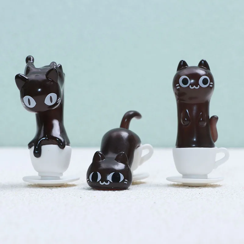 Caja ciega de gato cafetería, figuras de acción de gatos negros, colección de modelos, juguete, decoración de escritorio, regalos sorpresa - imagen 5