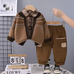 Conjunto 3 piezas chaqueta a cuadros para niño - Primavera/Otoño