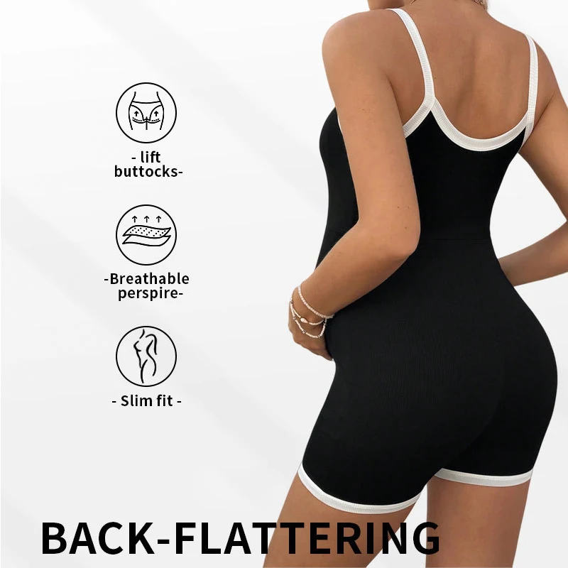 Venta al por mayor, nueva moda, ropa para mujeres embarazadas, pantalones cortos sin mangas de verano, monos deportivos de Color sólido para Yoga y maternidad - imagen 4