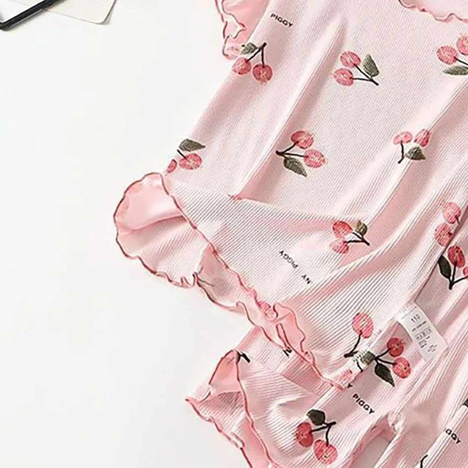 2 set/pack de ropa de dormir de verano para niños, conjunto de pijama informal bonito y cómodo de seda helada de manga corta y pantalones cortos para niña - imagen 4