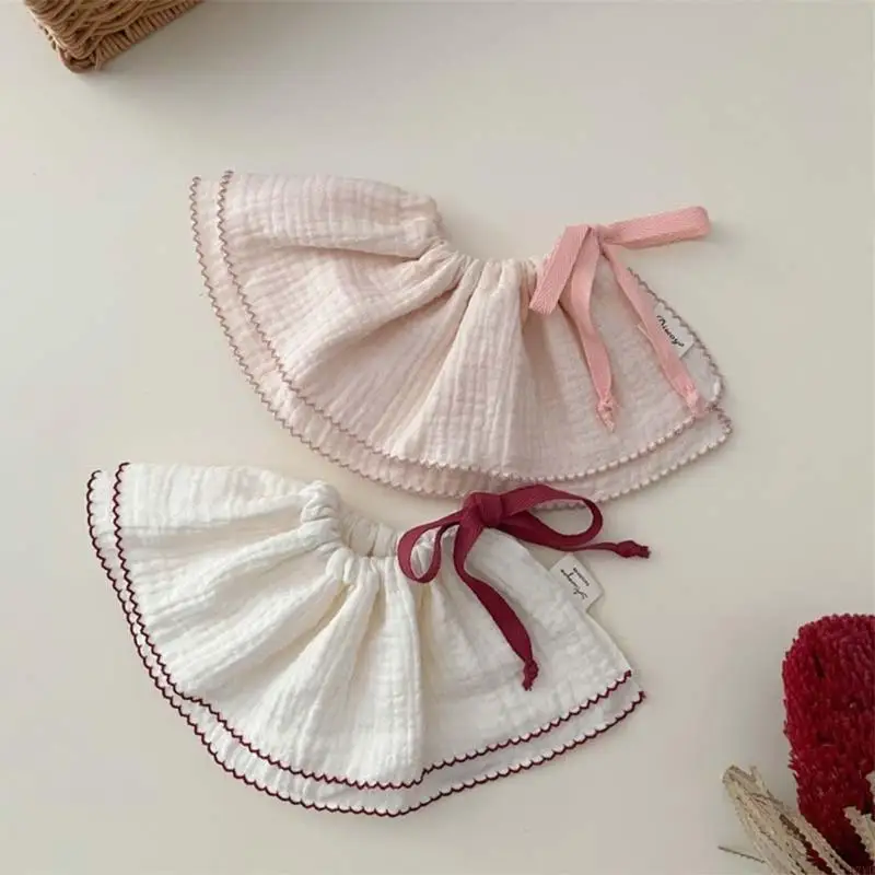 D7YD 2 uds Baberos para bebé babero para recién nacido babero paños algodón para eructar con cordón ajustable babero para - imagen 5