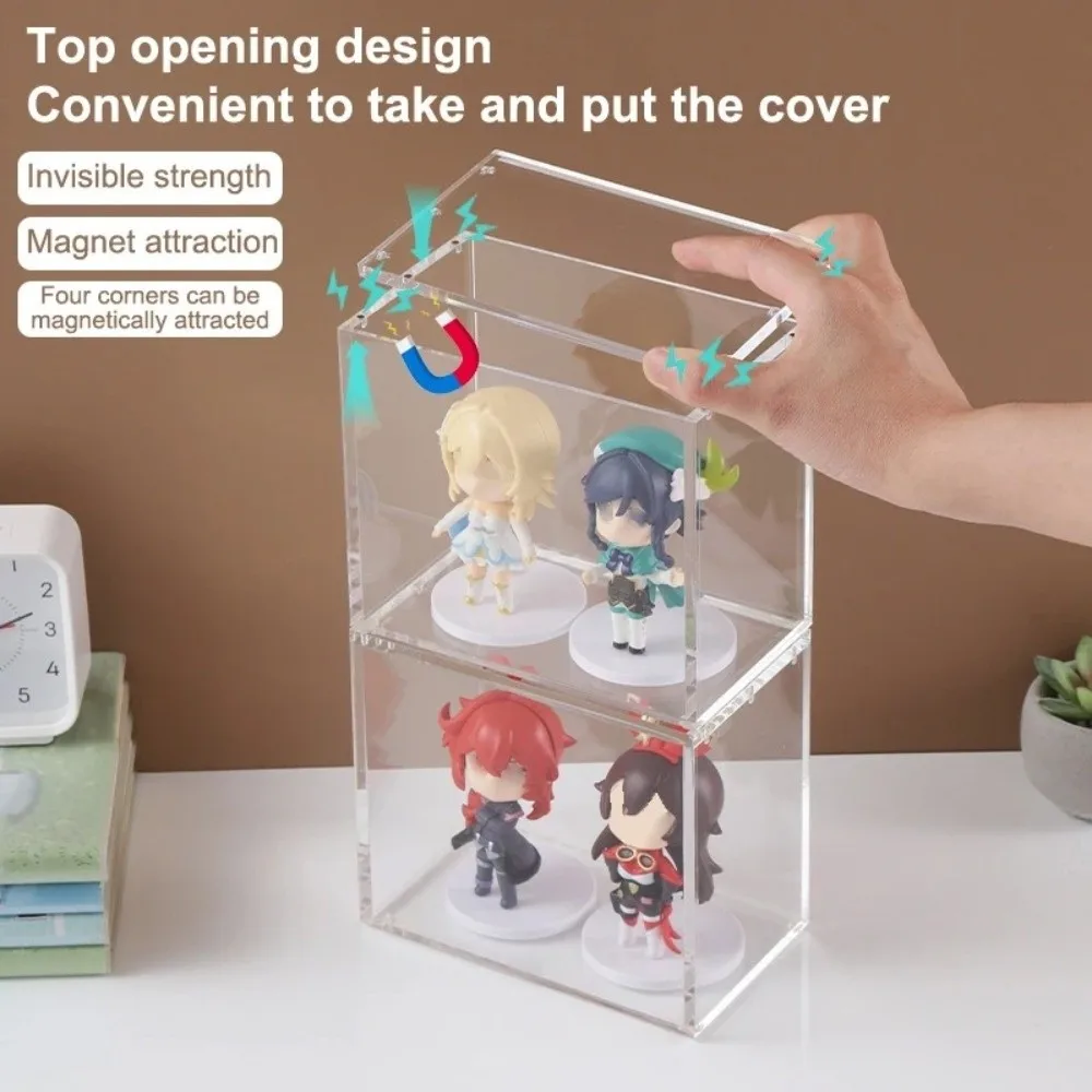 Caja de tarjetas de juego acrílica transparente, fundas protectoras de 5mm de grosor, fácil carga superior, almacenamiento de tarjetas de juego para cajas de refuerzo en inglés - imagen 2