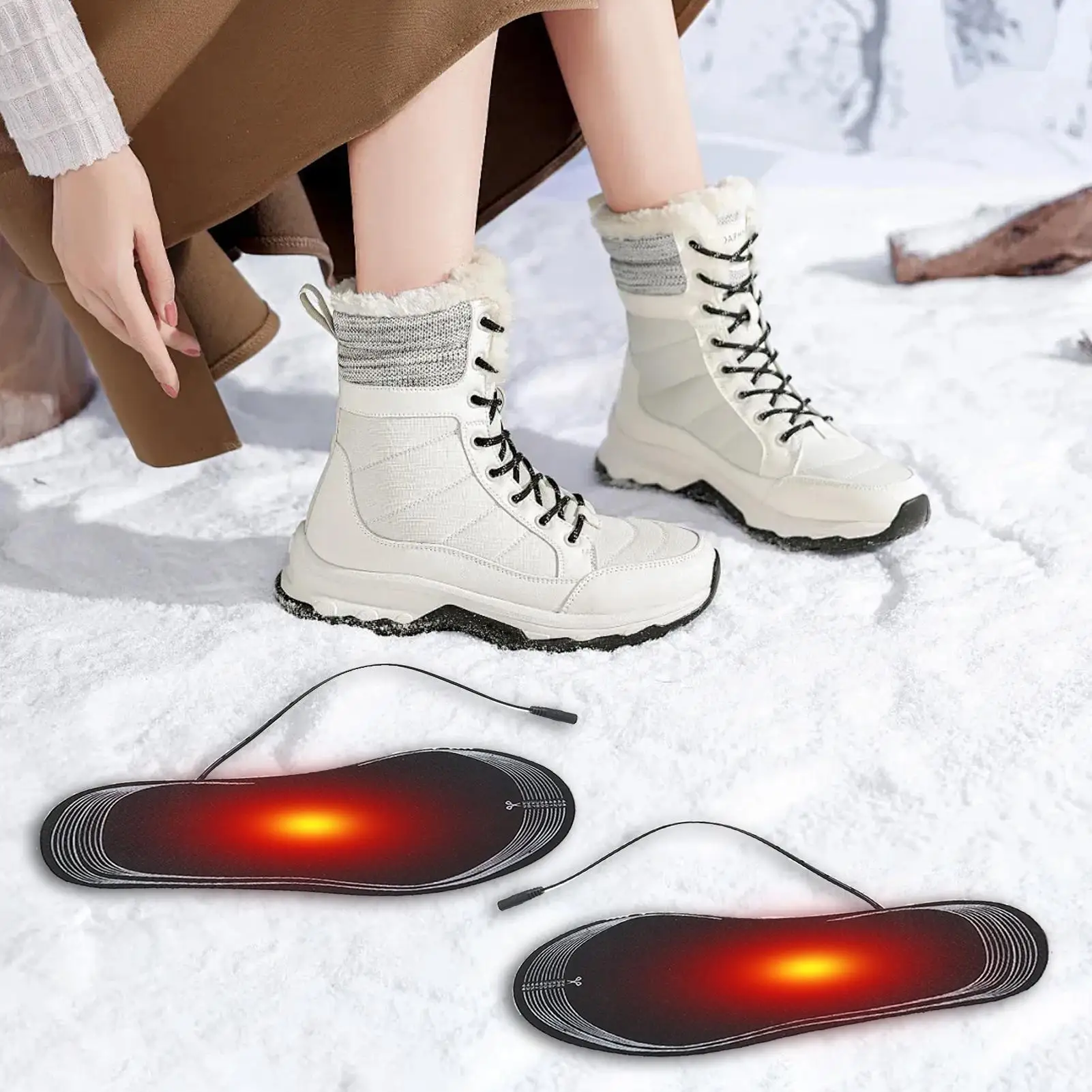 Plantillas eléctricas calentadas USB para zapatos de invierno – Lavables y cortables - imagen 2