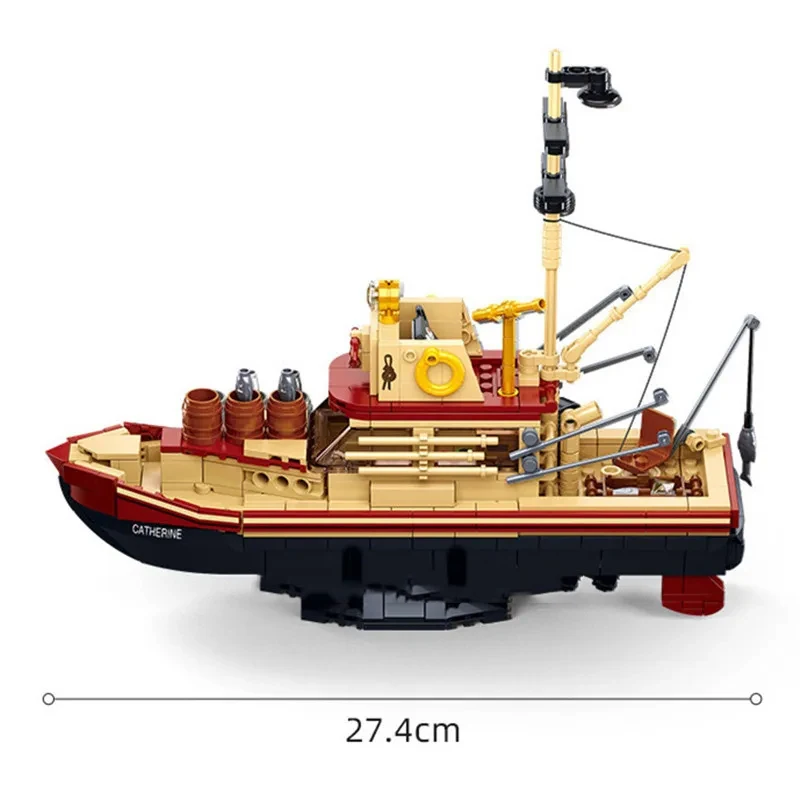 Barco de pesca de bloques con tiburón – Juego educativo pirata - imagen 3