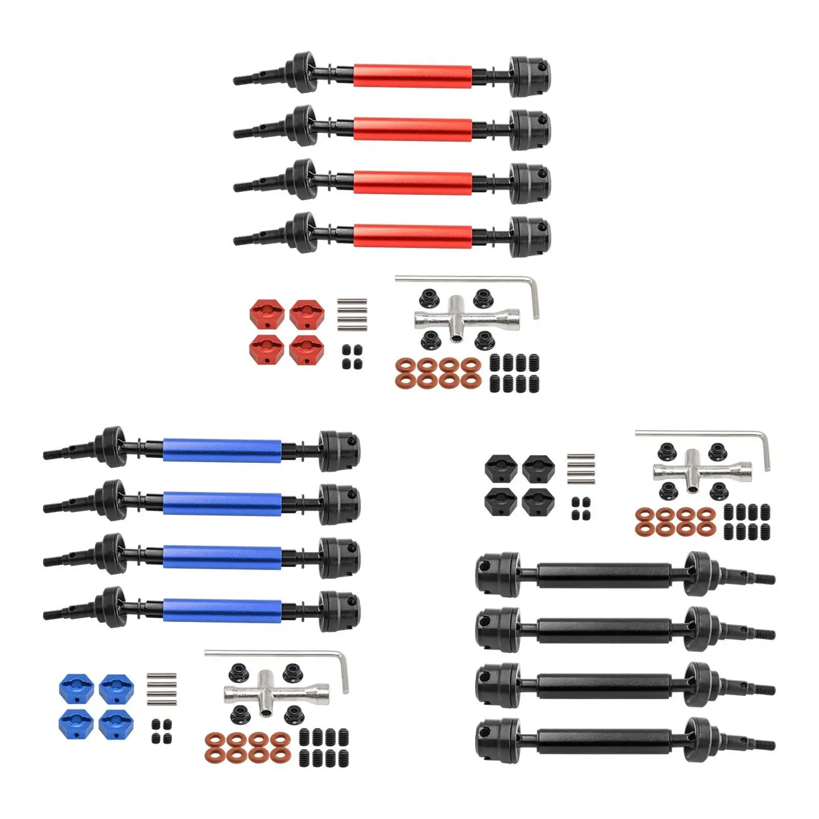 4Pcs CVD Front & Rear Drive Shaft RC Car Upgrades Parts DIY Modified Assembly Drive Shaft Axles for 1:10 Sacle Car Hobby