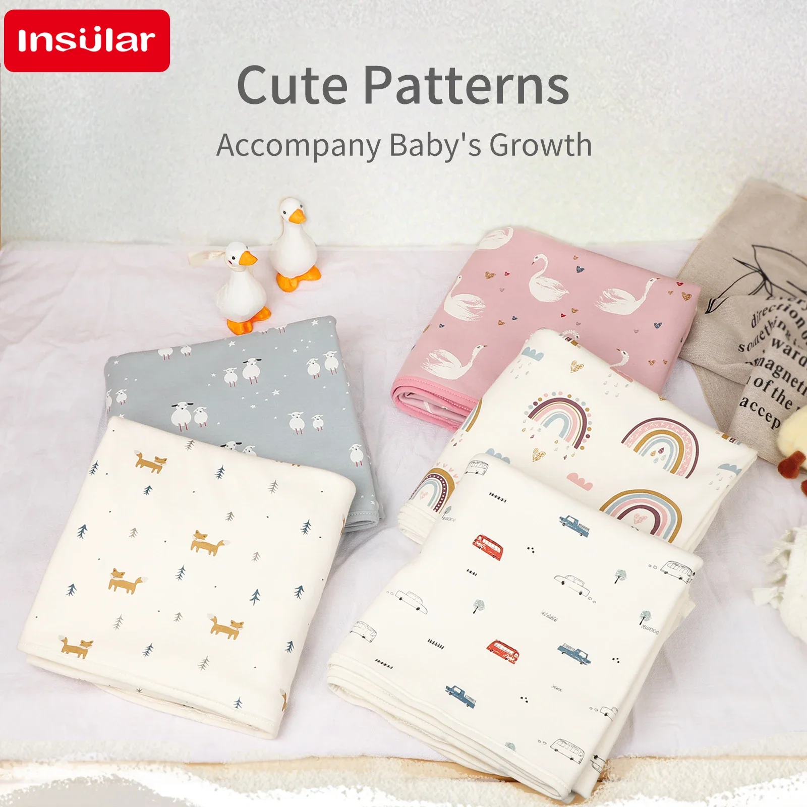 Manta INSULAR de 2 capas suave para niños, 100% de algodón, manta para siesta para niños, colcha envolvente transpirable para bebés, manta agradable para la piel para bebés de 1 a 3 años