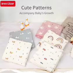 Manta INSULAR de 2 capas suave para niños, 100% de algodón, manta para siesta para niños, colcha envolvente transpirable para bebés, manta agradable para la piel para bebés de 1 a 3 años