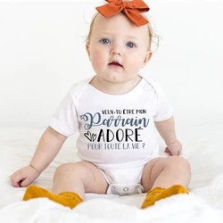 Body para bebé manga corta Be You Be My Godfather