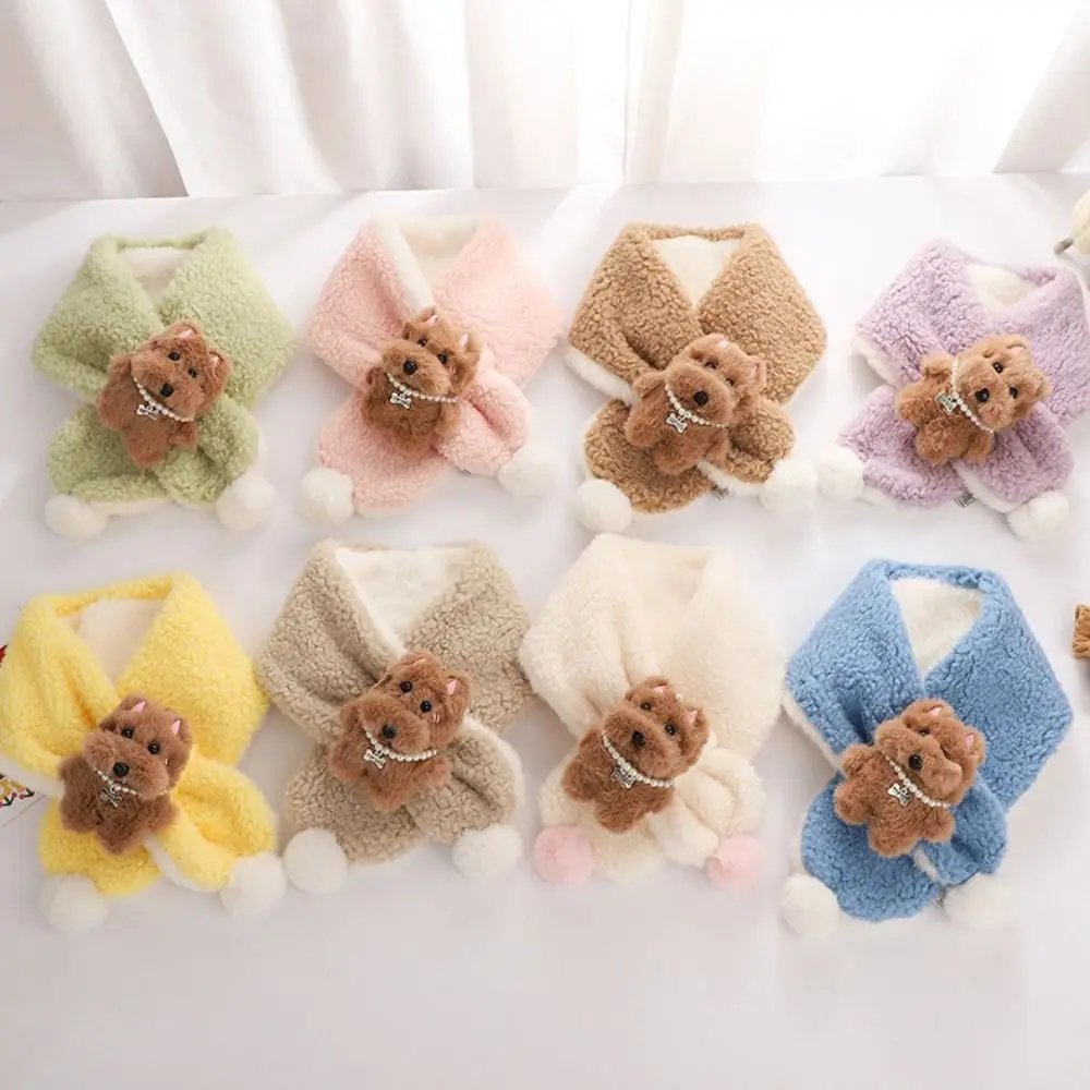 Bufanda de osos para bebé, Material bonito de dibujos animados, bufandas cálidas y gruesas para niños, pañuelo de textura suave a prueba de viento, temporada de otoño - imagen 2