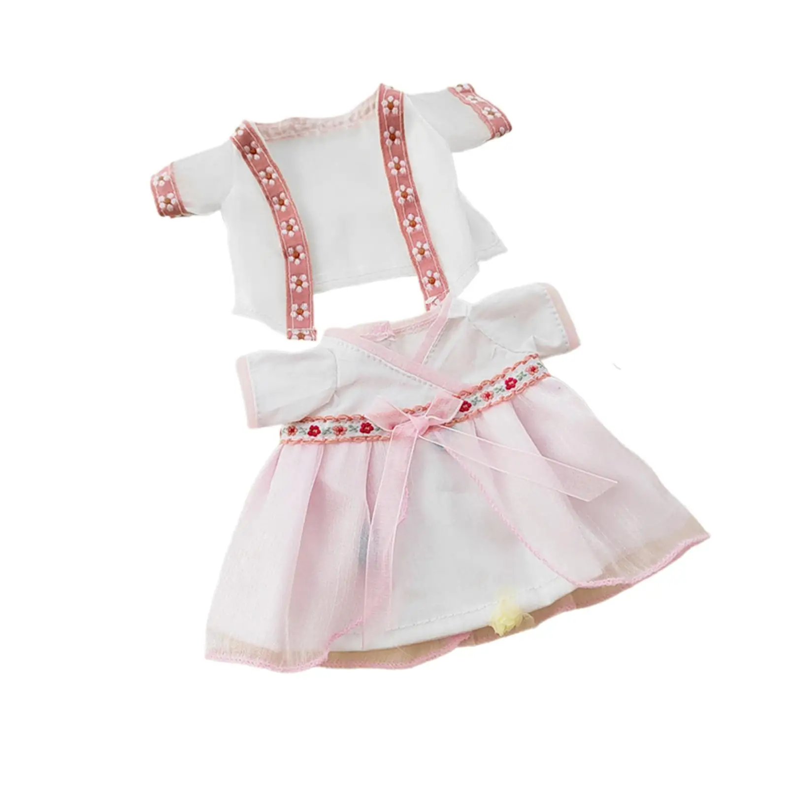 2x Dolls Chinese Ancient Skirt Handmade Clothing for 7.8