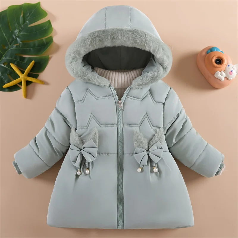 Parka de felpa con capucha para bebé – Cálida para otoño e invierno - imagen 4