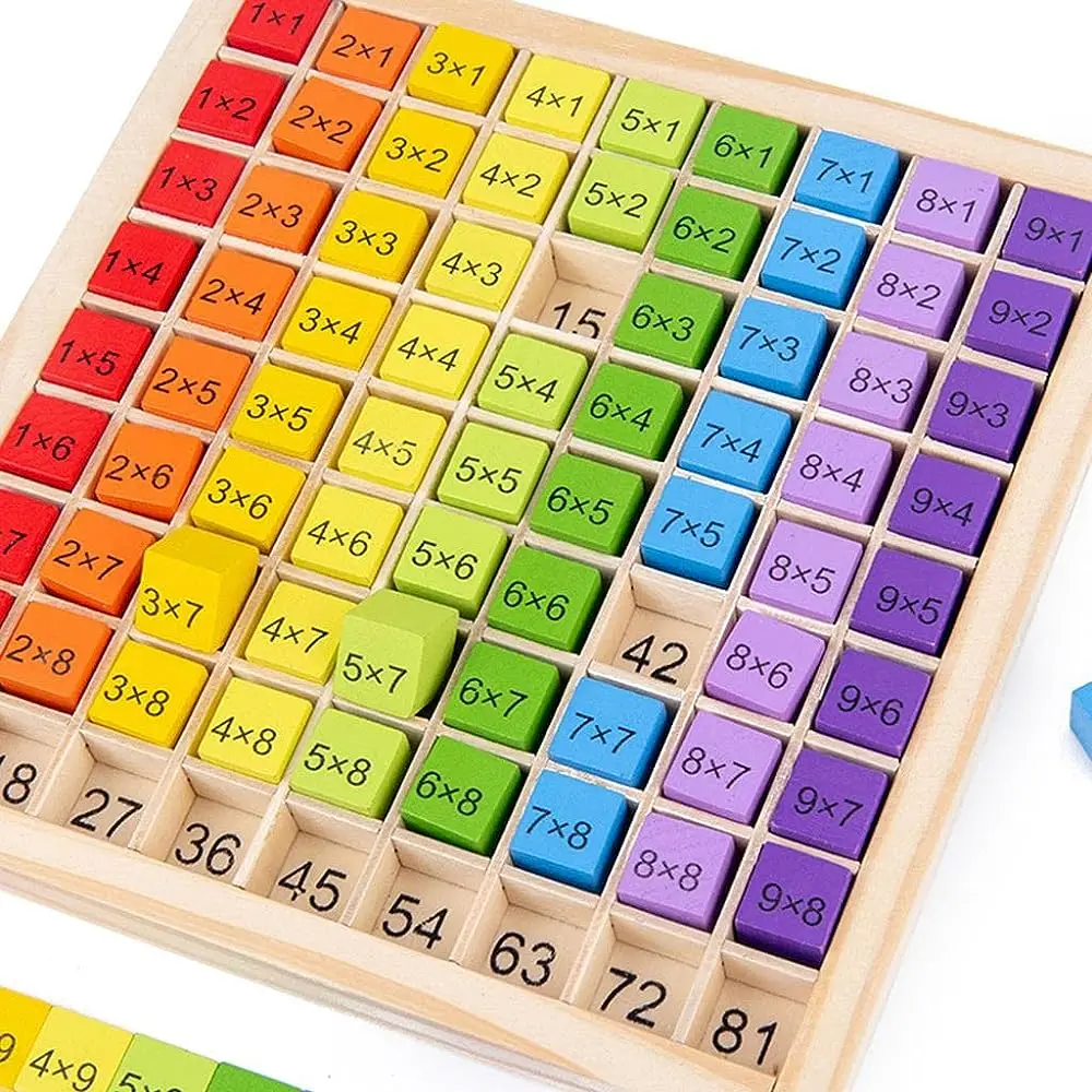 Juguetes Educativos de madera Montessori para niños, juguetes para bebés, tabla de multiplicar 99, material didáctico de matemáticas aritméticas para preescolar, regalo - imagen 5