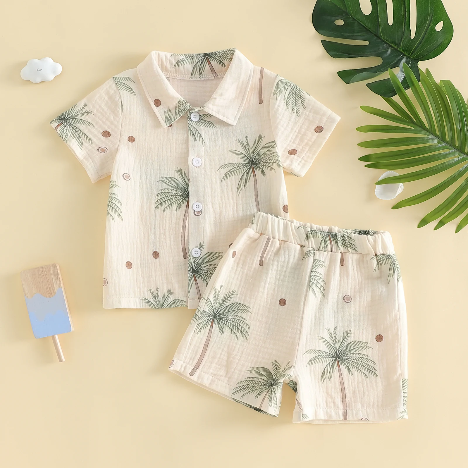 Conjunto bebé camisa manga corta y pantalón estampado dinosaurio - imagen 3