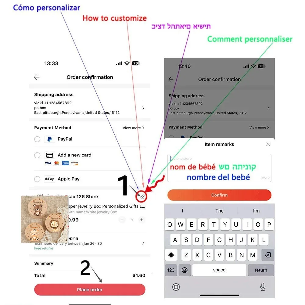 Caja de Hada de los dientes de madera personalizada, caja de almacenamiento de recuerdos de madera con dientes bonitos, regalos de cumpleaños para niños, regalo para Baby Shower - imagen 2