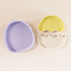 Plato de silicona dividido para bebés autoalimentación divertida