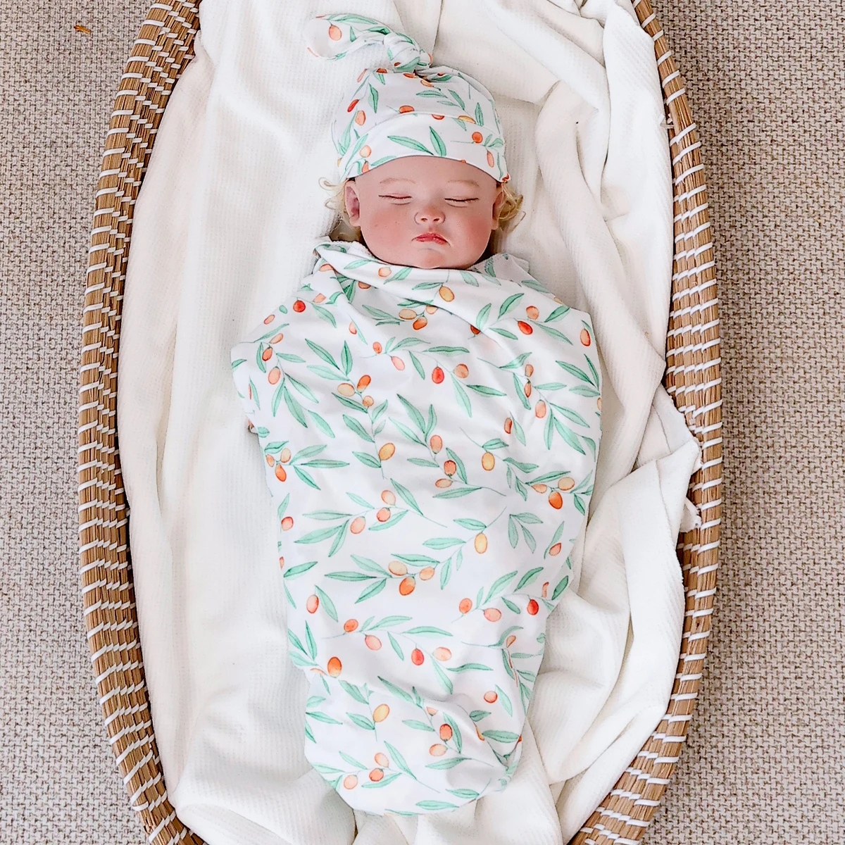 Elinfant-Conjunto de manta envolvente para bebé, manta suave con gorro a juego y lazo para diadema, cómodo conjunto de manta envolvente para niños y niñas - imagen 5