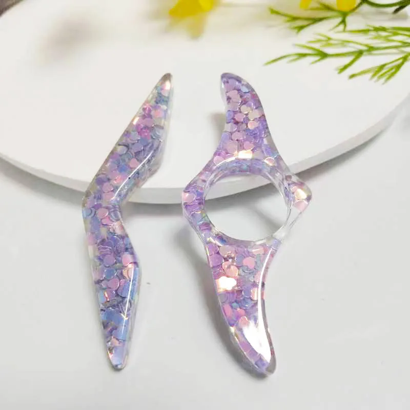 Marcapáginas de anillo de lentejuelas brillantes y coloridos, marcador de libro creativo con prensa para pulgar, soportes de página de libros para estudiantes, regalos para profesores, 1 ud. - imagen 2