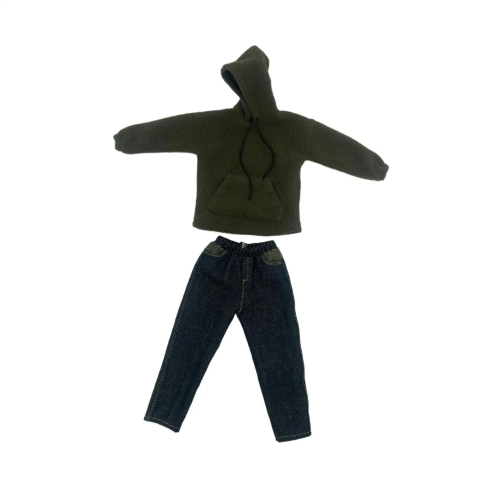 2 Pieces 1/6 Scale Hoodies and Jeans Garment Costume Miniature Clothing for 12 inch Male Figures Doll Model Dress up Accs 2 Pieces 1/6 Scale Hoodies and Jeans Garment Costume Miniature Clothing for 12 inch Male Figures Doll Model Dress up Accs