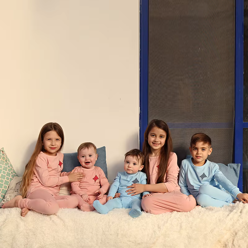 Barcali Pijamas familiares a juego Modal suave primavera verano bebés - imagen 2