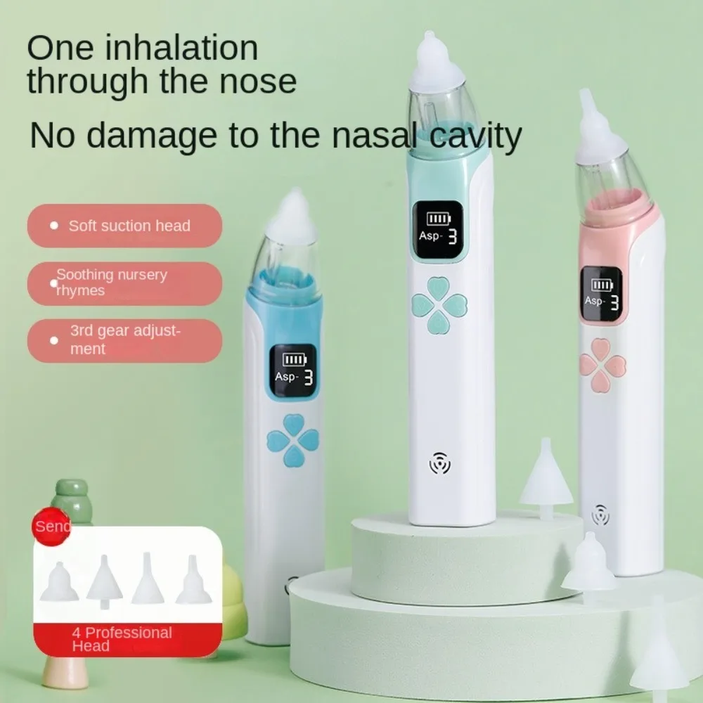 Aspirador Nasal eléctrico para bebé, inhalador Nasal de seguridad silencioso para bebé, obstrucción Nasal, rinitis, limpiador de nariz con carga USB para el hogar - imagen 3