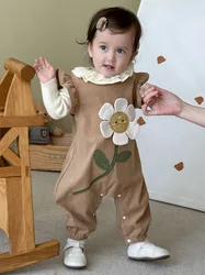 MILANCEL, nuevo peleles de otoño para bebé de 3 a 24M, mono con mangas voladoras y flores bonitas para niñas, mono holgado coreano de una pieza para niños pequeños