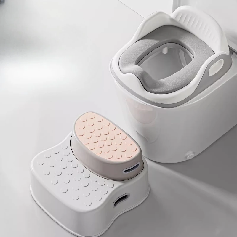 ‌ Adaptador de asiento de inodoro extraíble para niños, manijas de taburete de entrenamiento para ir al baño, anillo de cómoda antideslizante, asistente sanitario para niños pequeños