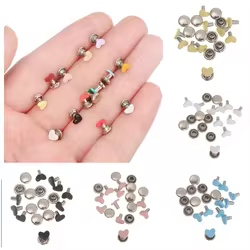 Hebillas decorativas de corazón para costura – Botones de metal para muñecas