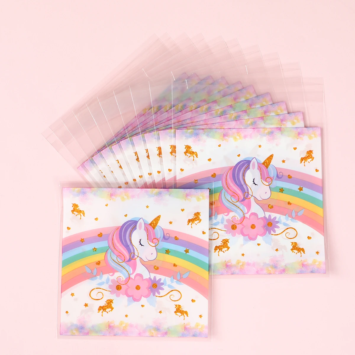 50/100 Uds. Bolsas de regalo de fiesta de unicornio decoración de fiesta de cumpleaños bolsas de dulces bolsas de embalaje Baby Shower niños favores suministros de fiesta - imagen 3