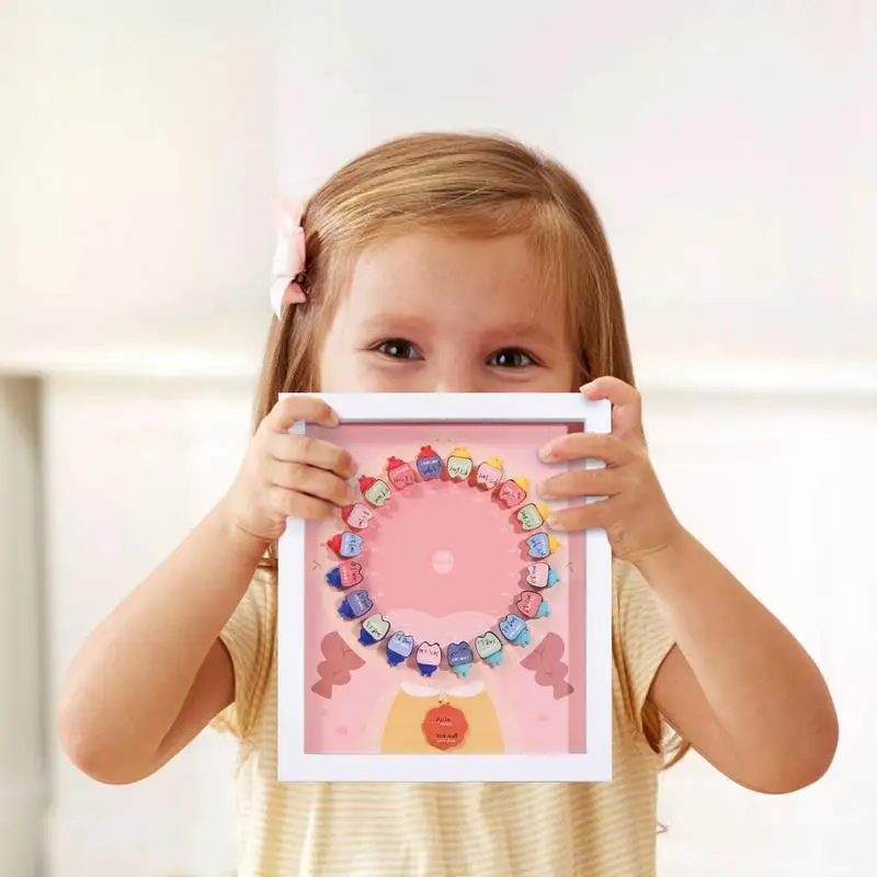 Portacepillos de dientes para niños pequeños, caja de recuerdo para evitar la pérdida de dientes, casa de dientes de cristal transparente - imagen 2