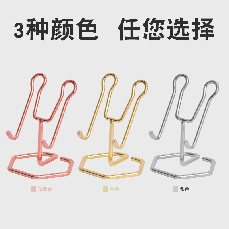 Soporte portátil de alambre perezoso de Metal para teléfono móvil, estante de almacenamiento Universal dorado, accesorios, decoración de escritorio, 1 ud. - imagen 4