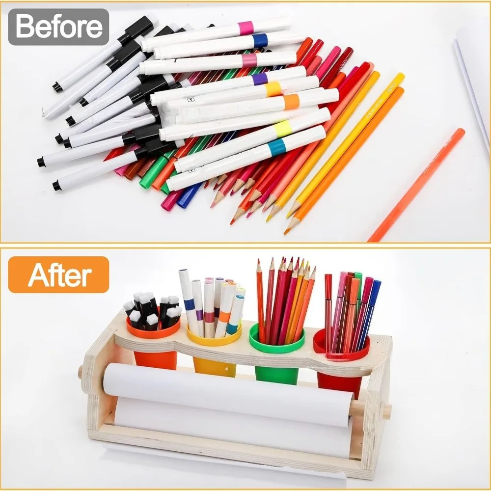 Dispensador de papel infantil con portalápices para mesa - imagen 2