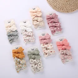 Pinzas para el pelo de muselina con lazo para bebé – Horquillas de lino con flores